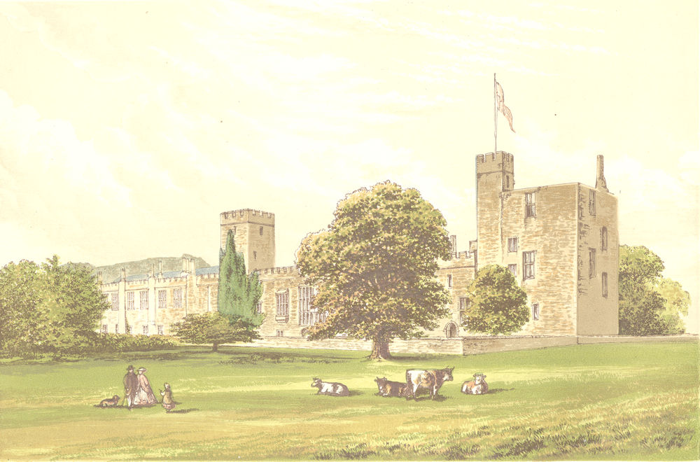 SUDELEY CASTLE, Winchcombe, Gloucestershire (Dent) 1890 old antique print