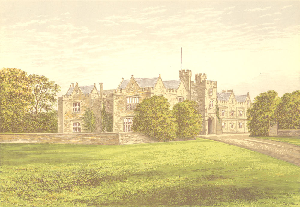 WYTHAM ABBEY, Oxford, Oxfordshire (Earl of Abingdon) 1890 old antique print