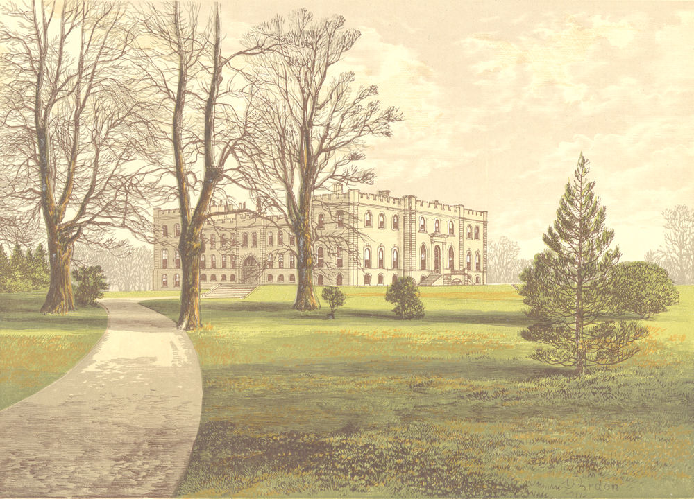 KIMBOLTON CASTLE, Kimbolton, Huntingdonshire (Duke of Manchester) 1891 print