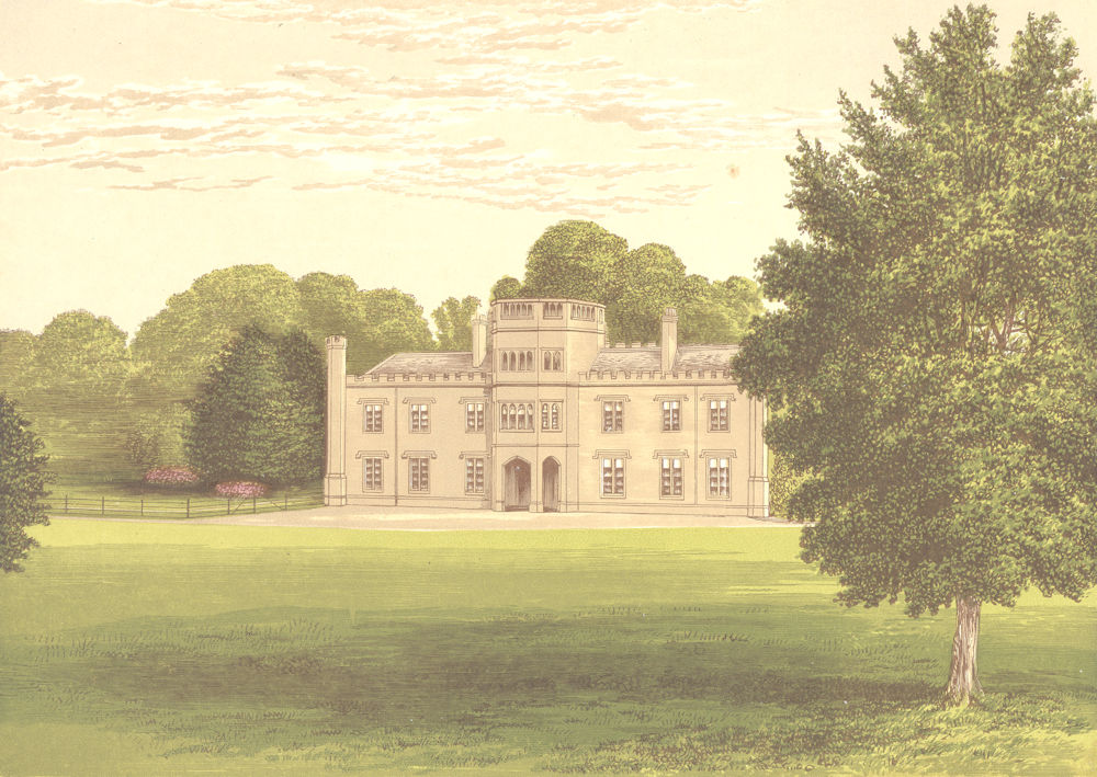 WOLSELEY HALL, Rugeley, Staffordshire (Wolseley, Baronet) 1891 old print