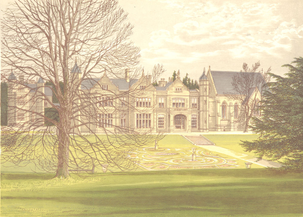 Associate Product EXTON HOUSE, Oakham, Rutlandshire (Earl of Gainsborough) 1892 old print