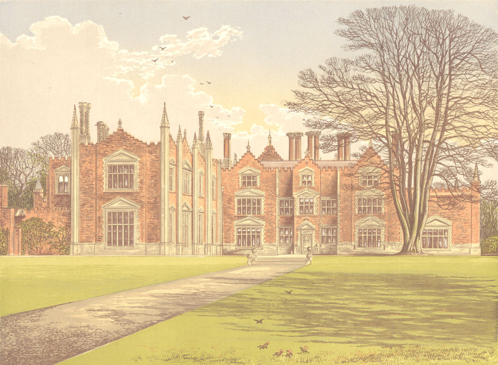 WITCHINGHAM HALL, Reepham, Norfolk (Viscount Canterbury) 1892 old print