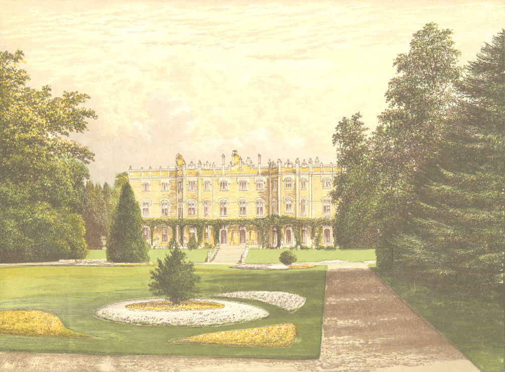 HUGHENDEN MANOR, Wycombe, Buckinghamshire (Earl of Beaconsfield) 1893 print