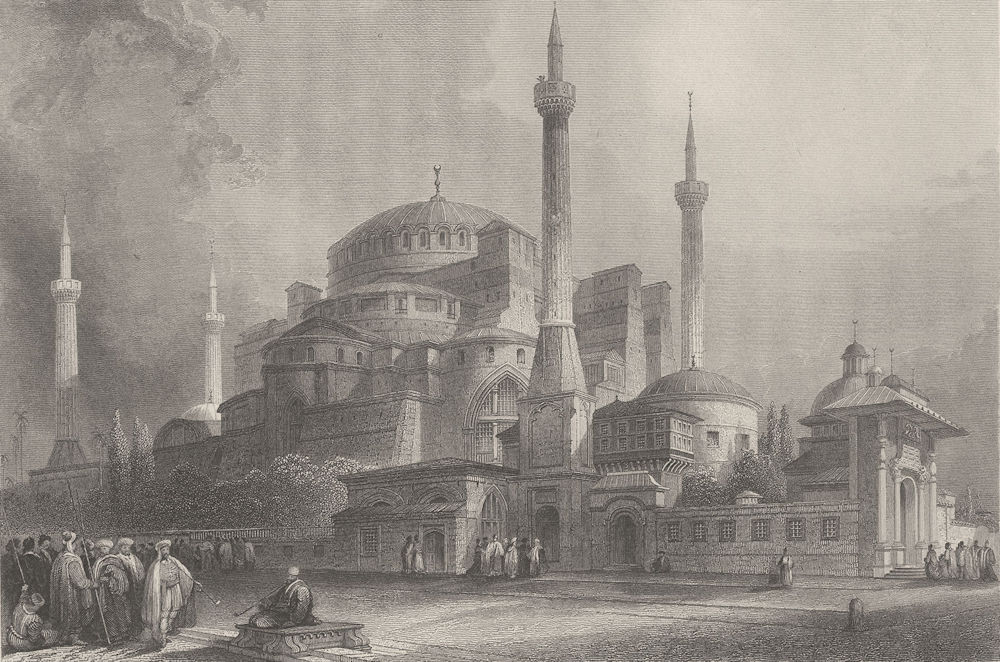 Associate Product TURKEY. St Sophia, Istanbul ; Finden 1833 old antique vintage print picture
