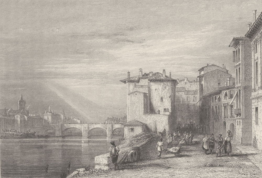 ITALY. Verona ; Finden 1833 old antique vintage print picture