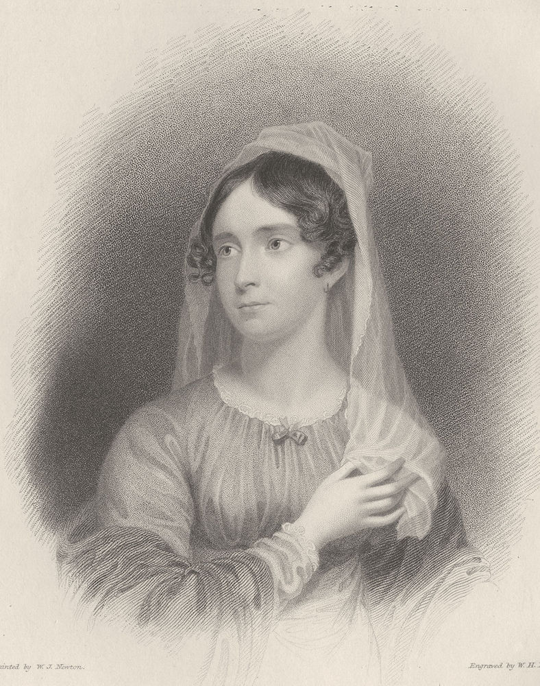 POETS. Anne Isabella-Lady Noel Byron; Finden 1833 old antique print picture