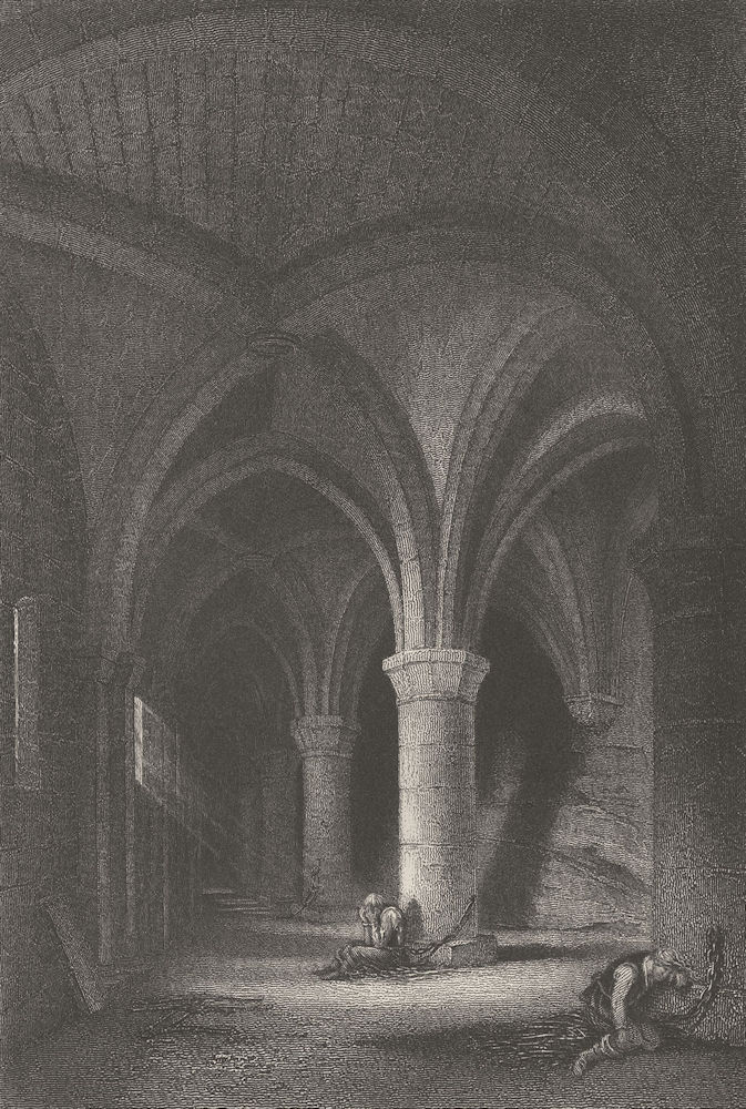 SWITZERLAND. Dungeon of Chillon; Finden 1833 old antique vintage print picture