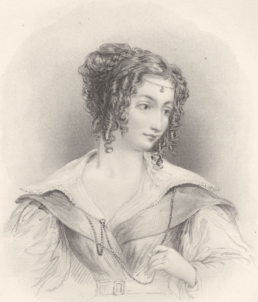 PRETTY LADIES. Countess Guiccioli. Finden 1833 old antique print picture