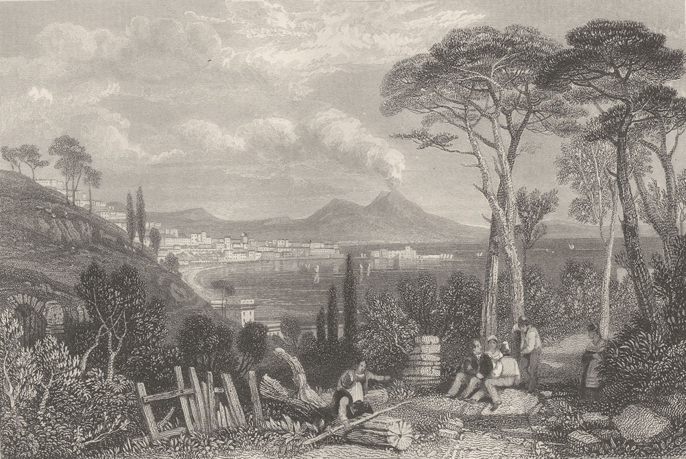 Associate Product ITALY. Bay of Naples ; Finden 1833 old antique vintage print picture
