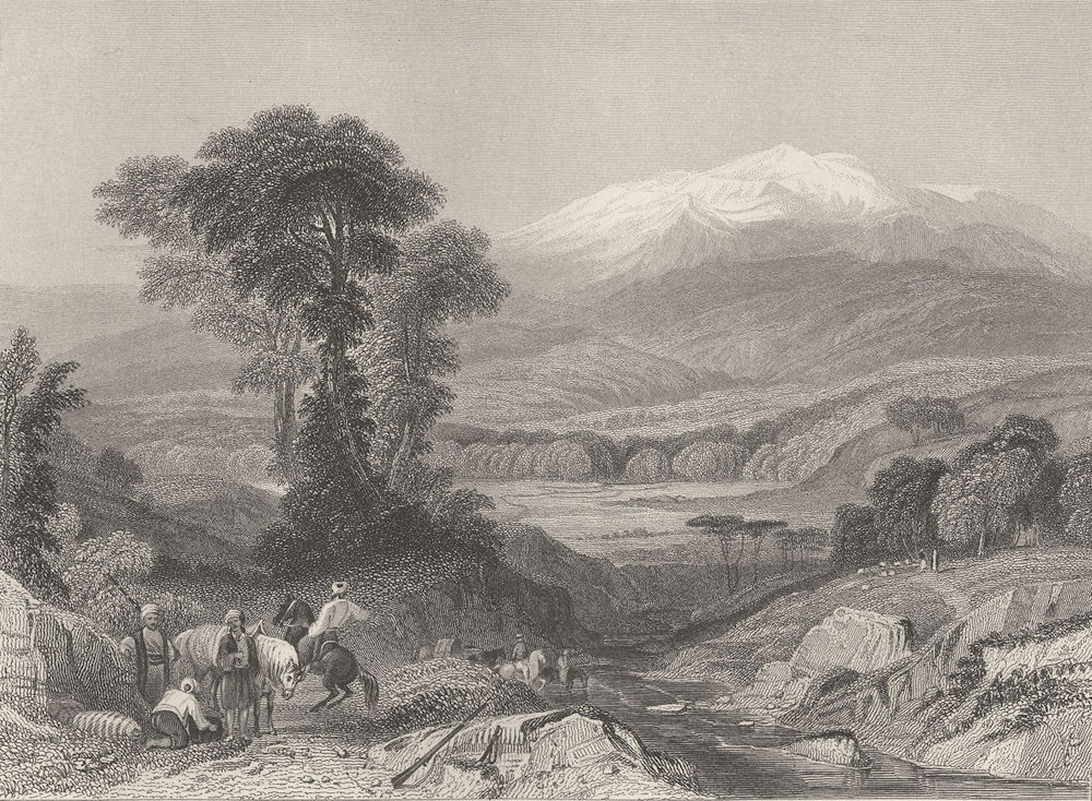 GREECE. Mount Olympus ; Finden 1833 old antique vintage print picture