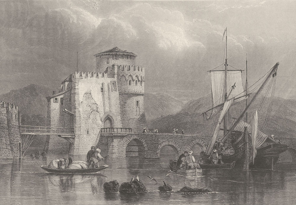 GREECE. Bridge of Egripo, Euboea; Finden 1833 old antique print picture