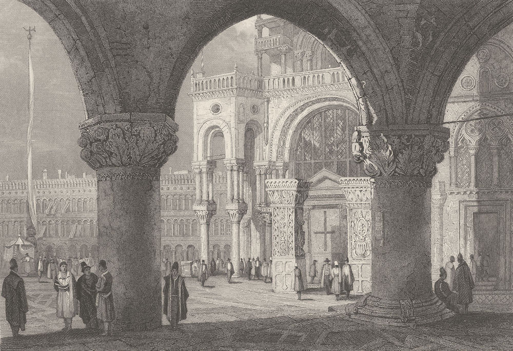 ITALY. Saint Mark's, Venice ; Finden 1834 old antique vintage print picture