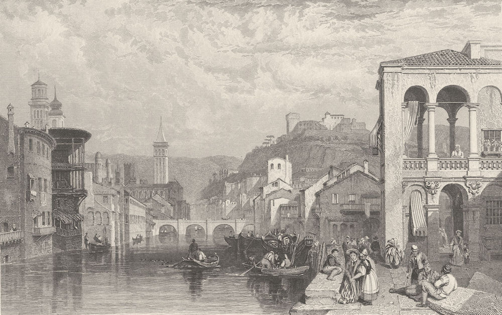 ITALY. Verona ; Finden 1834 old antique vintage print picture