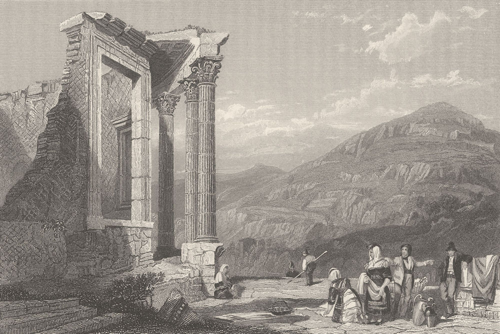 ITALY. Temple of Vesta, Tivoli. Finden 1834 old antique vintage print picture
