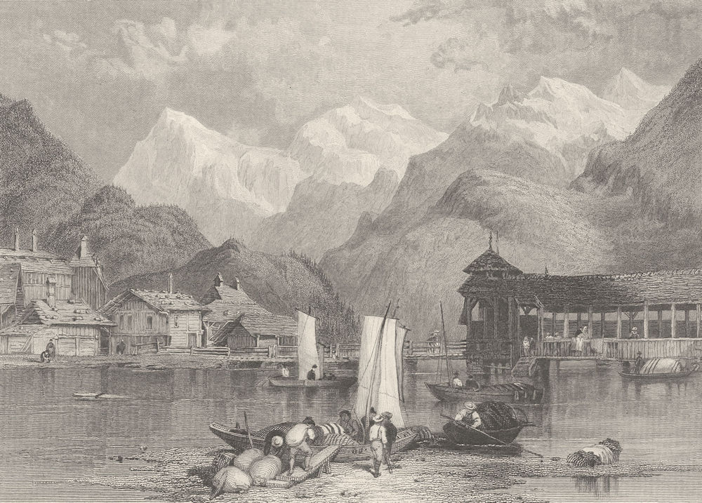 SWITZERLAND. Interlaken ; Finden 1834 old antique vintage print picture