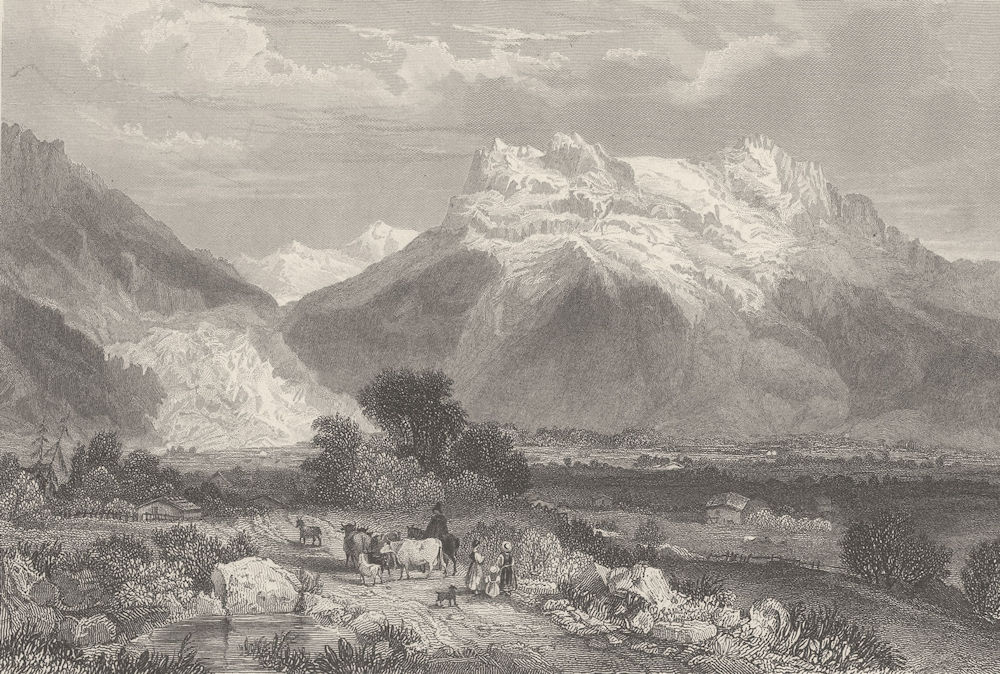SWITZERLAND. Grindelwald ; Finden 1834 old antique vintage print picture