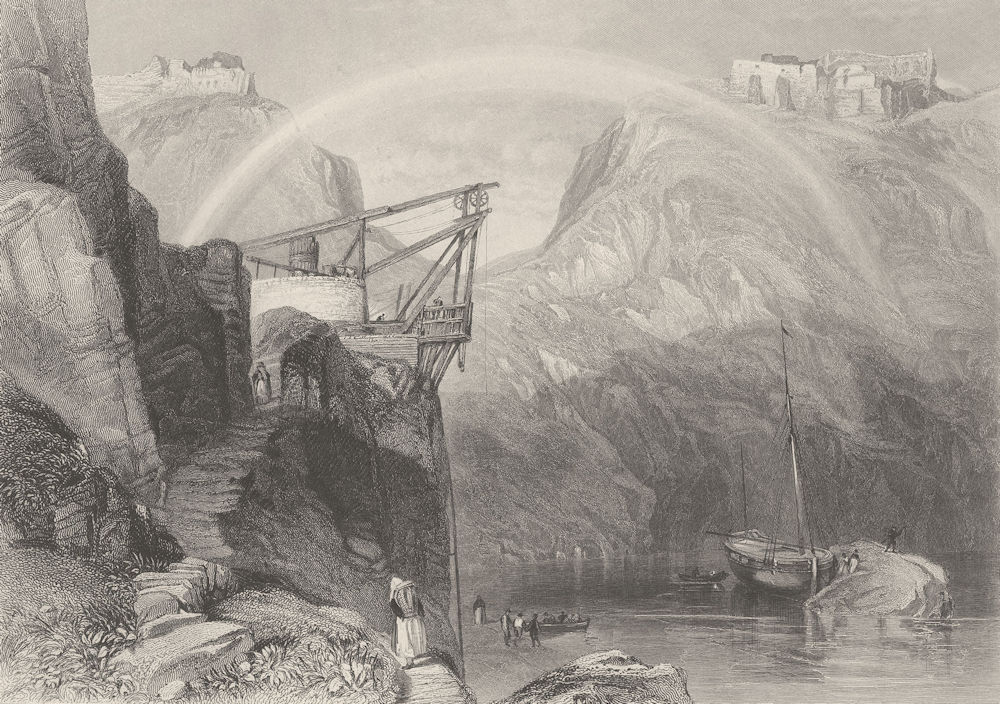 Tintagel Castle, Cornwall. FINDEN 1842 old antique vintage print picture