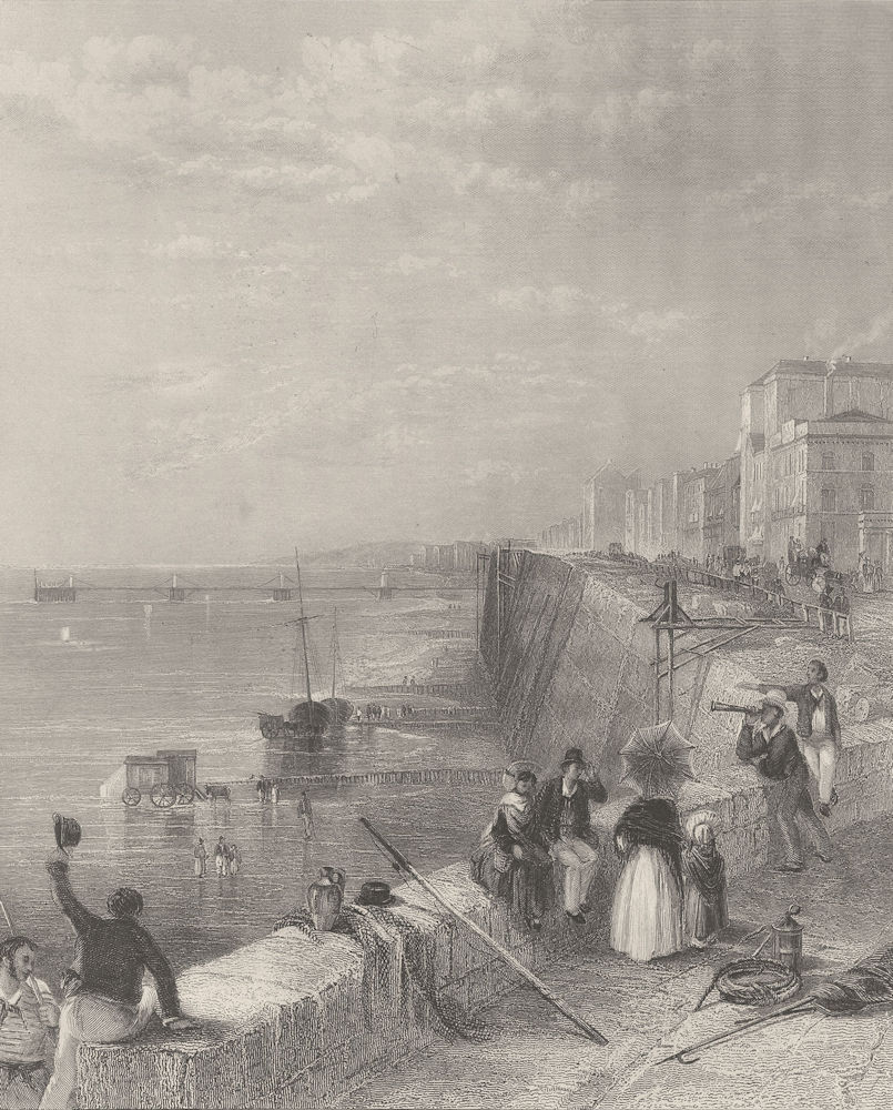 Brighton, Sussex. FINDEN 1842 old antique vintage print picture