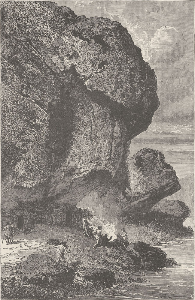 Associate Product FRANCE. Rock-Shelter at Bruniquel, an Abode of man during the Reindeer Age 1890