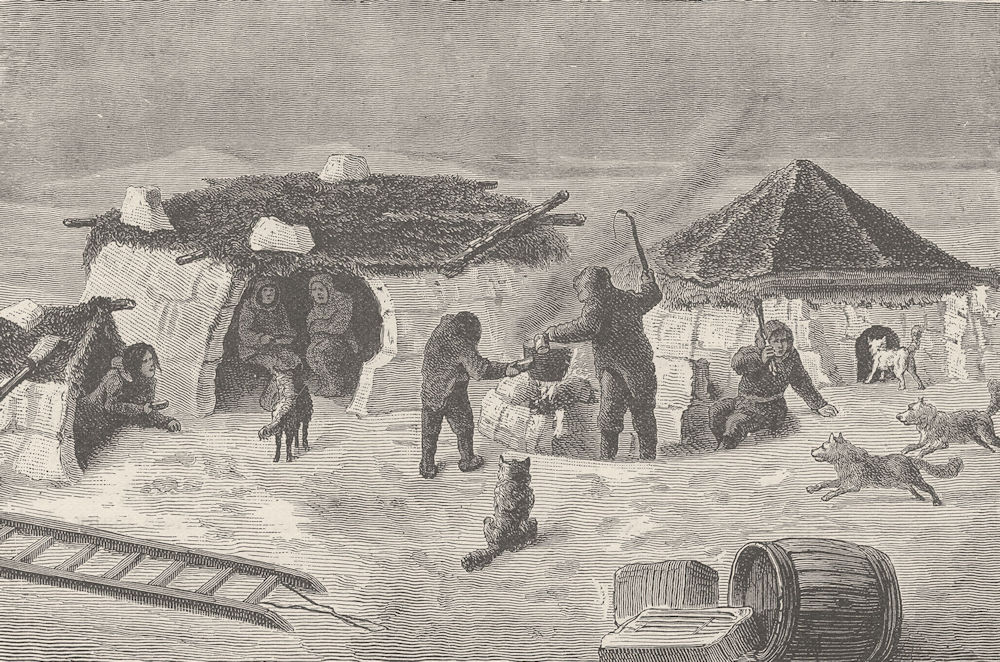 CANADA. Eskimo snow huts, near Cape Herschel, King William Island 1890 print