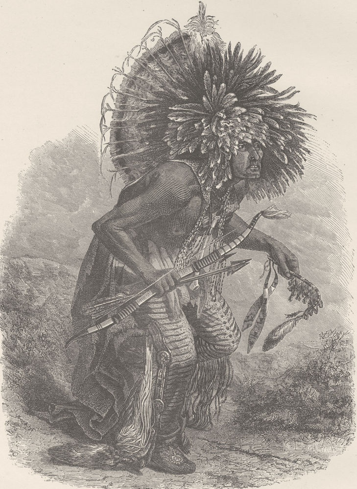 MISSOURI. Dog dance of the Minataree Indians (Upper Missouri)  1890 old print