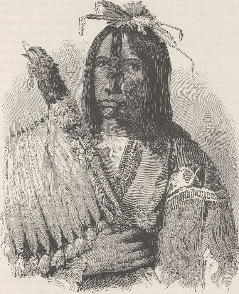 USA. Blackfoot Indian Chief 1890 old antique vintage print picture