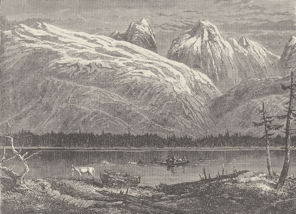CANADA. Entering British Columbia (after Milton and Cheadle)  1890 old print