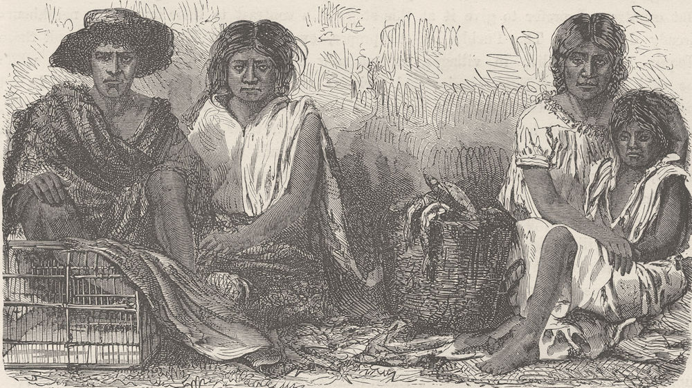 MEXICO. Mendicant Village Indians of Mexico 1890 old antique print picture