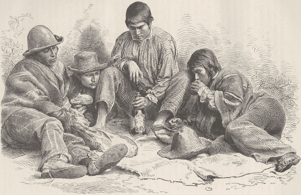 Associate Product PERU. Group of Indios Mansos, Peruvian Indians from Cuzco 1890 old print
