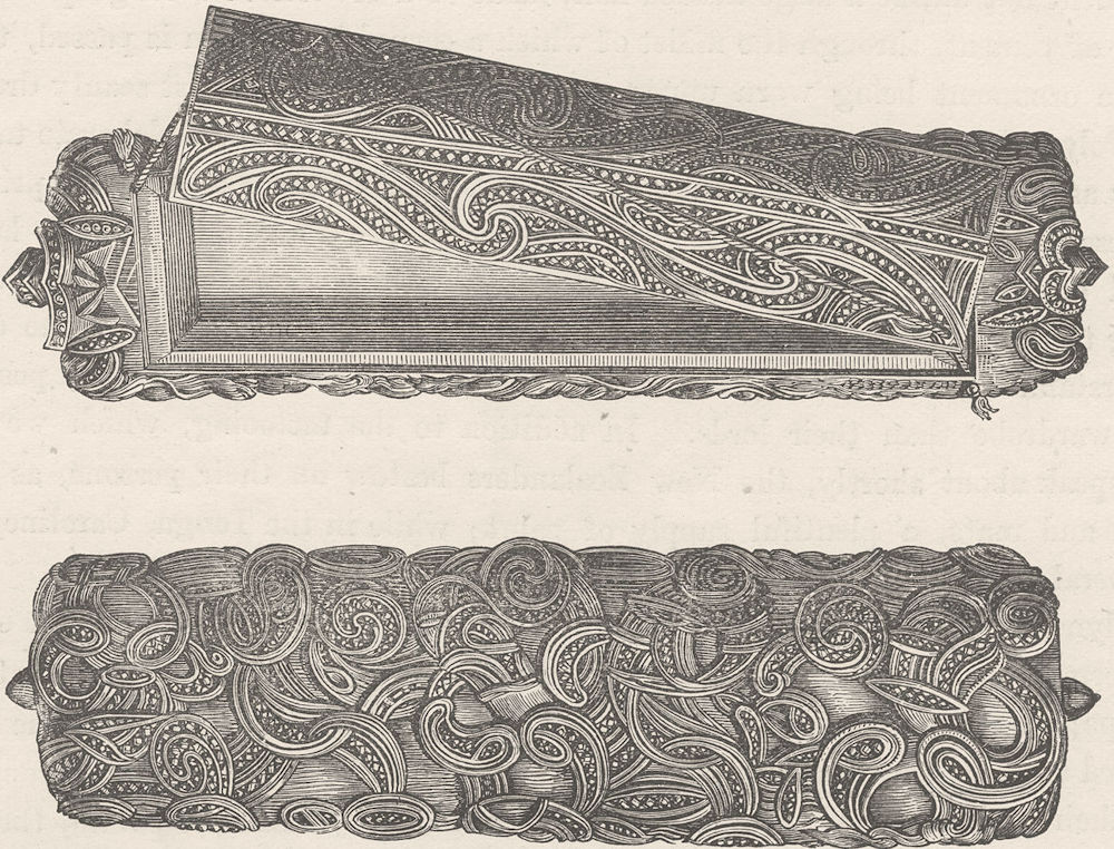 Associate Product NEW ZEALAND. Engraved chests of the Maoris of New Zealand (after cook)  1890