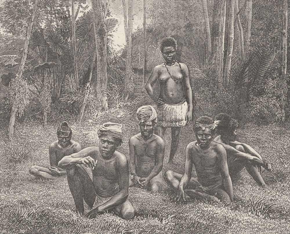 PACIFIC ISLANDS. Young New Caledonians 1890 old antique vintage print picture