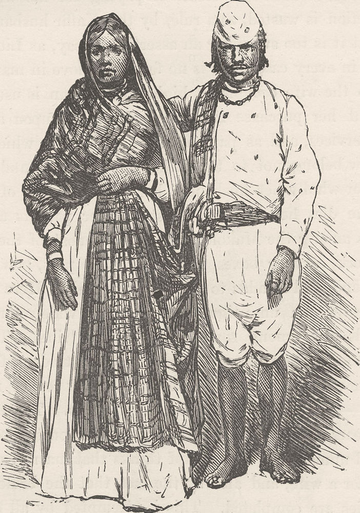 SOUTH AFRICA. Kaffir servants in European dress 1890 old antique print picture