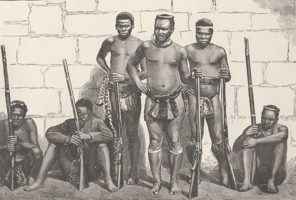 SOUTH AFRICA. Dabulamanzi, Zulu leader at Insandlwhana Ginghilovo 1890 print