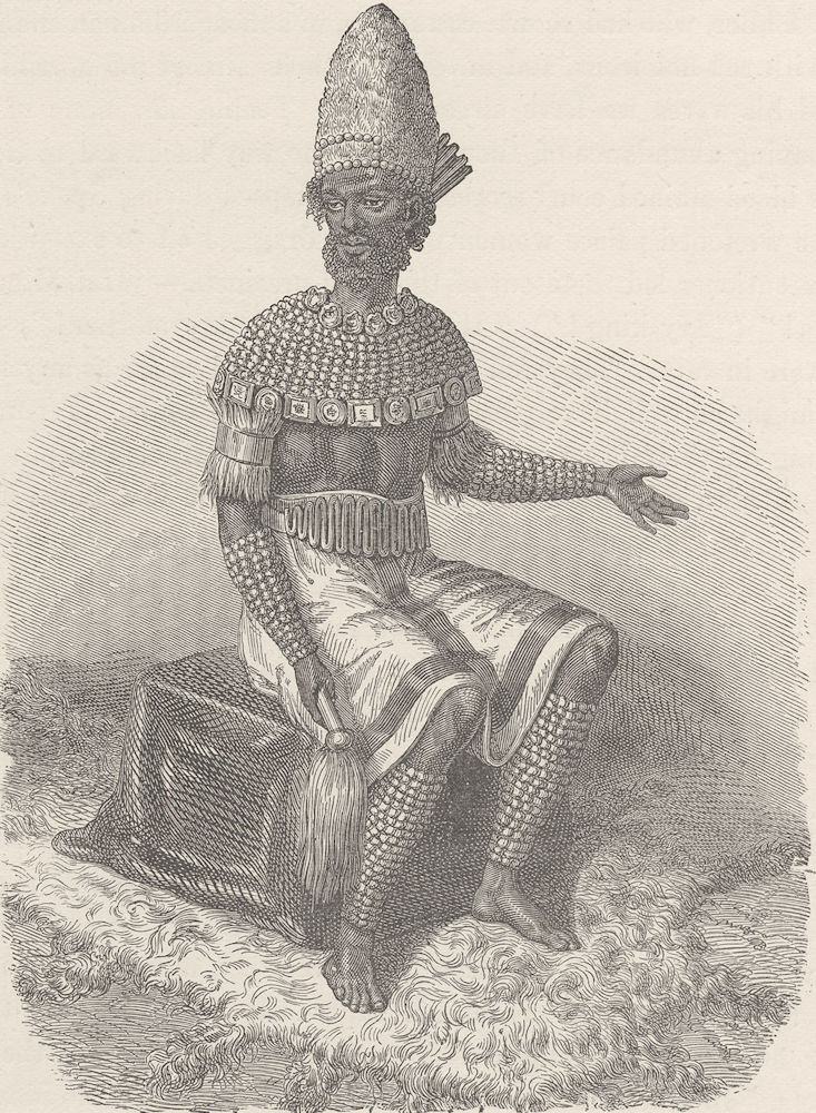 CONGO. Kazembe, or King of Lunda, South of Lake Mweru 1891 old antique print