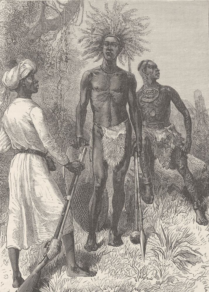 EAST AFRICA. Ngoni Ruga-Ruga or Marauders of Mirambo's band. Uhha 1891 print