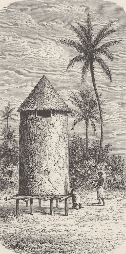 CENTRAL AFRICA. Granary of Miro, Chief of Akalunga, Lake Tanganyika 1891 print