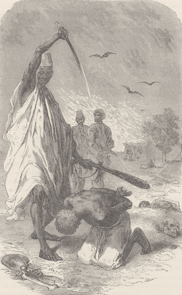 MALI. Execution at Sego, the Capital of Bambara, on the Upper Niger 1891 print