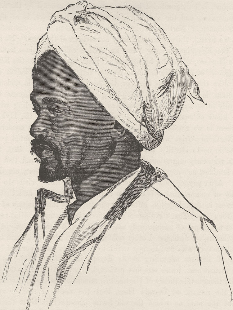 SUDAN. Male Nubian 1891 old antique vintage print picture
