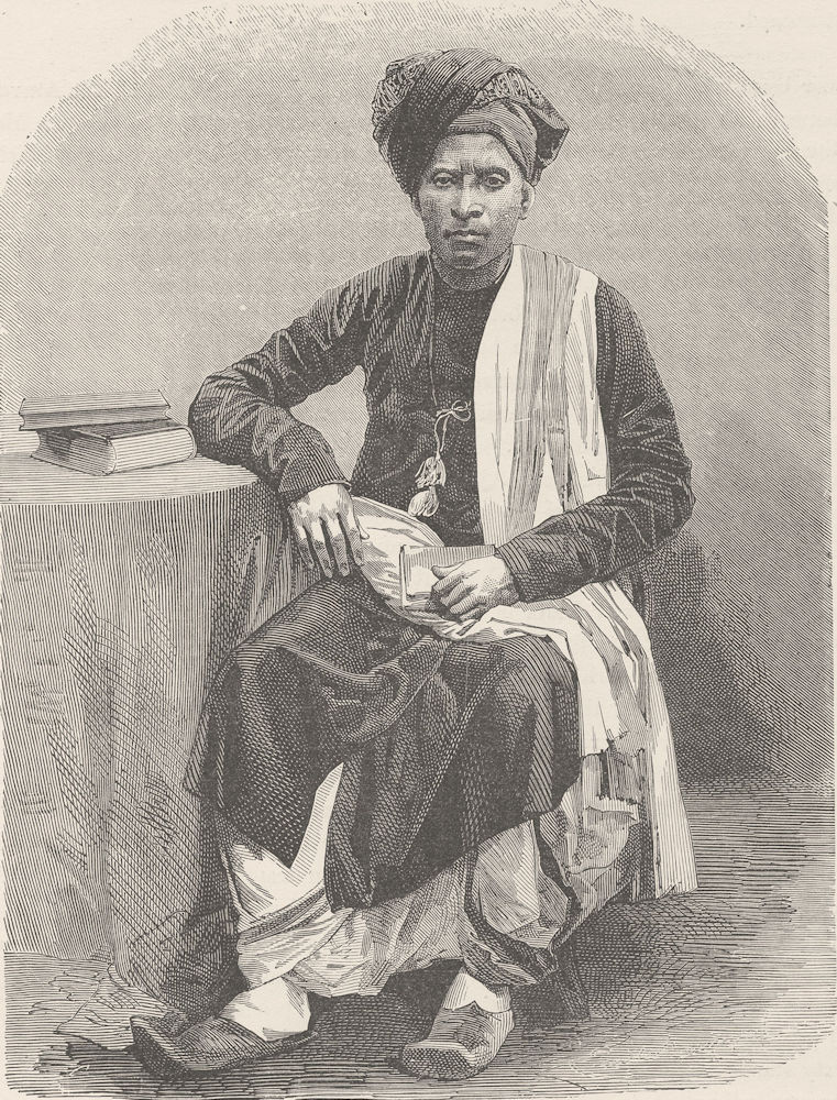INDIA. A merchant of Surat 1892 old antique vintage print picture