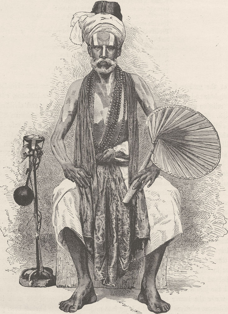 INDIA. Hindu religious mendicant 1892 old antique vintage print picture