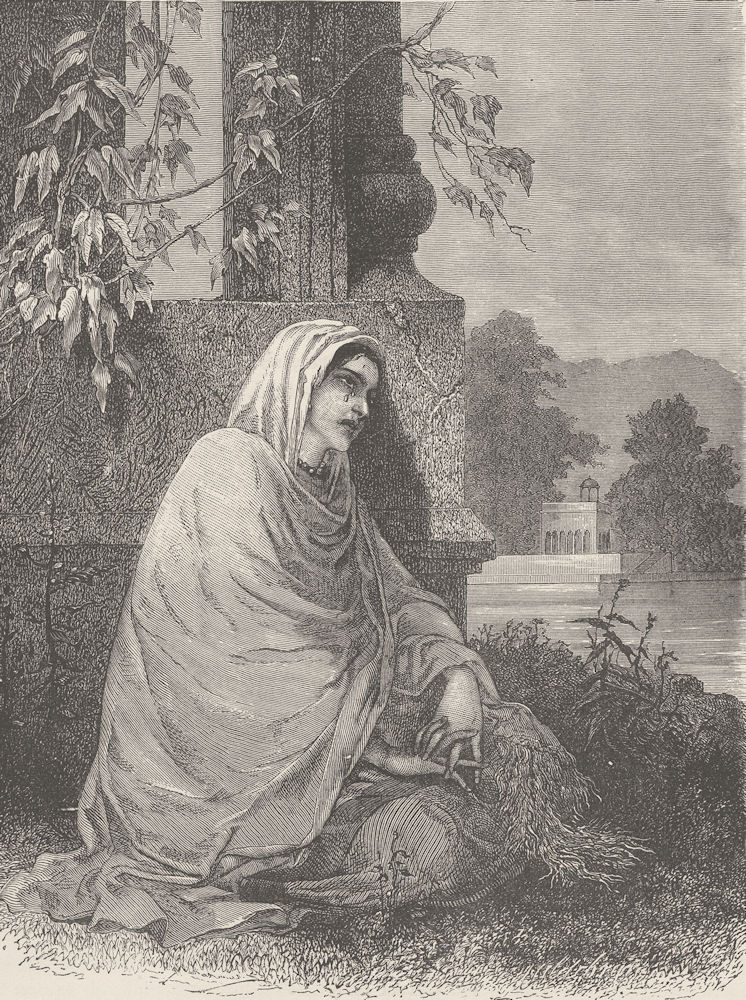 INDIA. Cashmerian widow 1892 old antique vintage print picture