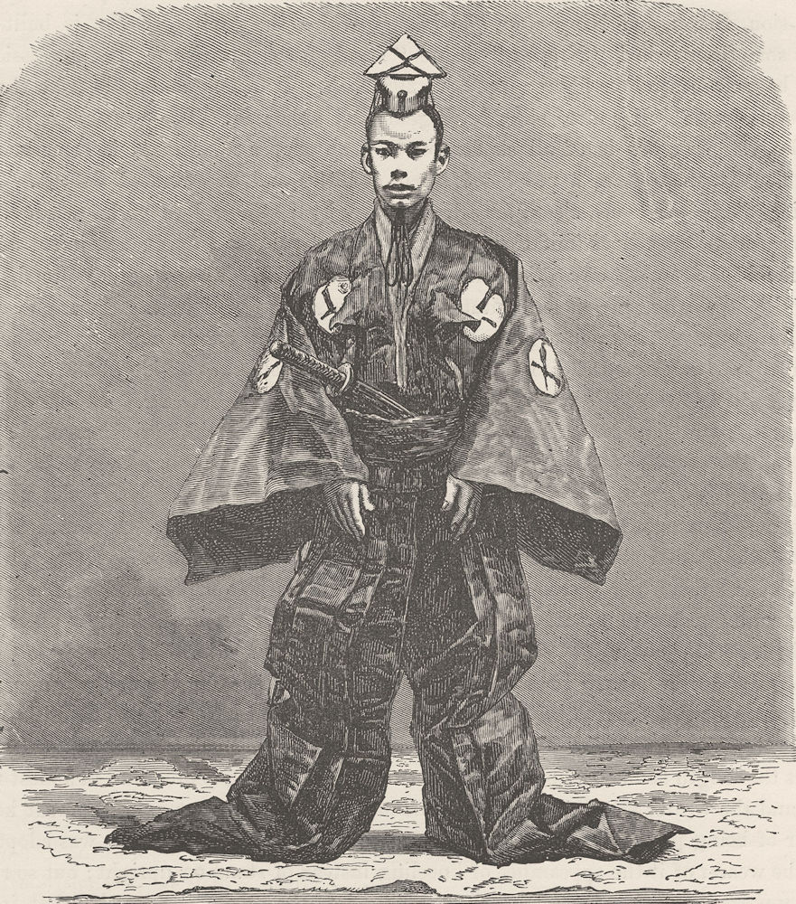 JAPAN. Japanese interpreter in court dress of former times 1892 old print