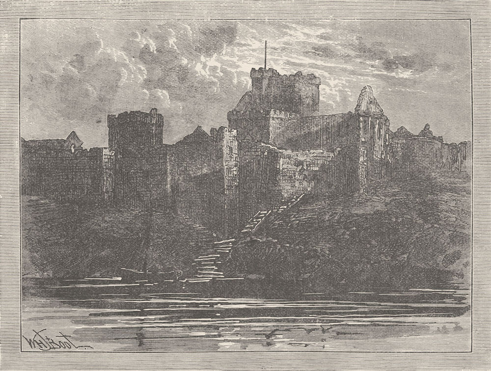CASTLES. Peel castle, Isle of Man 1893 old antique vintage print picture