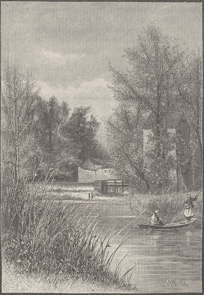 FRANCE. Mill at Gretz, Fontainebleau 1894 old antique vintage print picture
