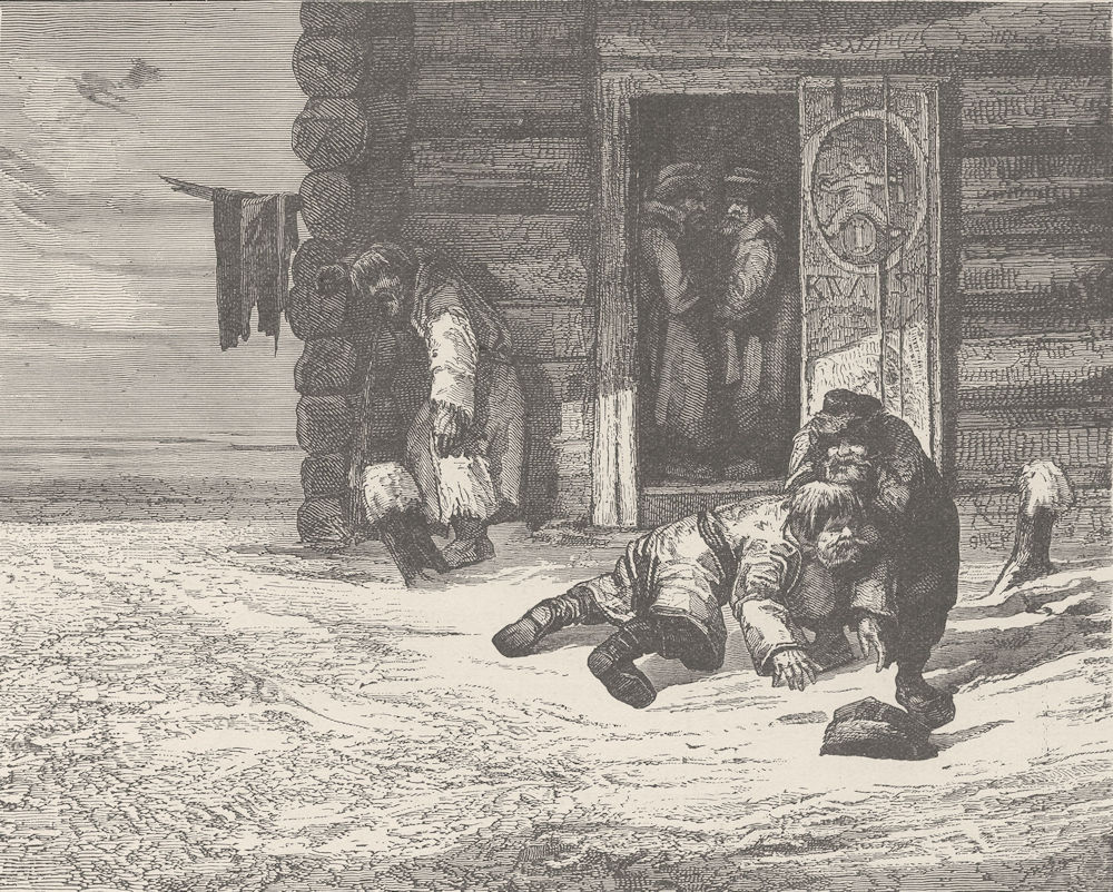 Associate Product RUSSIA. Sketch at the door of a country tavern in Russia 1894 old print