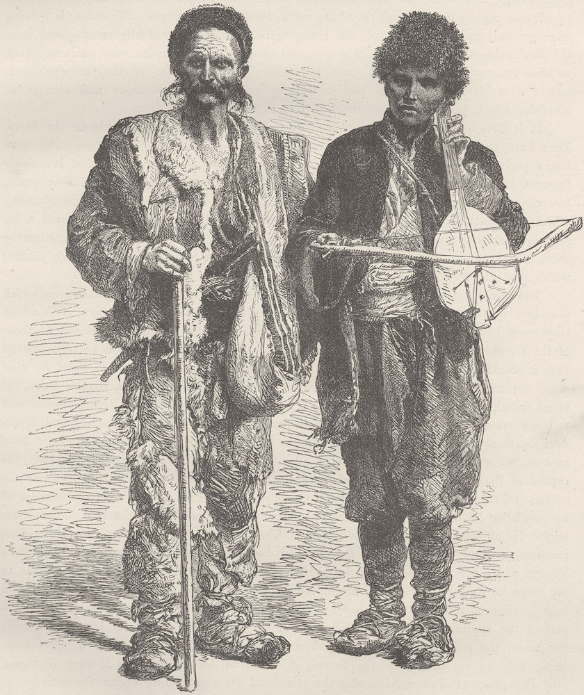 BULGARIA. Bulgarian beggars 1894 old antique vintage print picture