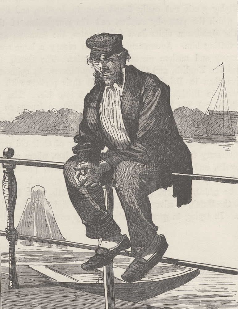NETHERLANDS. Dutch boatman 1894 old antique vintage print picture