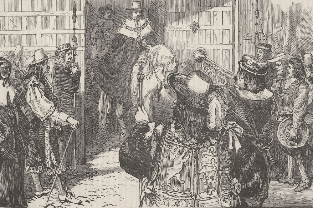 Associate Product TEMPLE BAR. Proclamation of Charles II, at Temple Bar. London c1880 old print