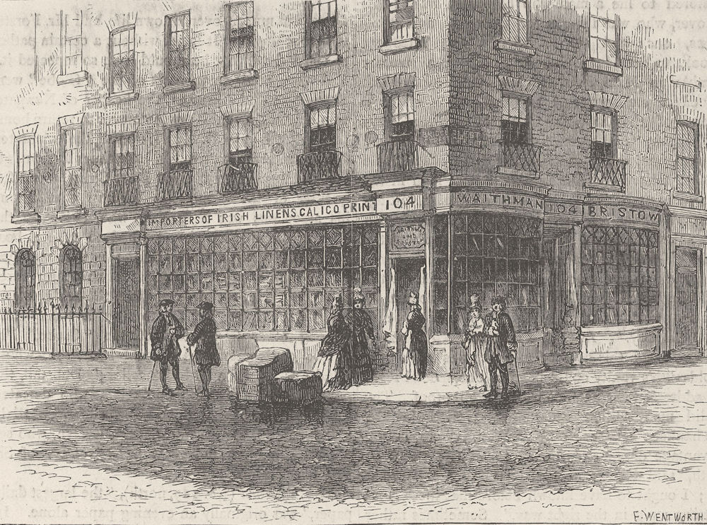 FLEET STREET. Waithman's shop. London c1880 old antique vintage print picture