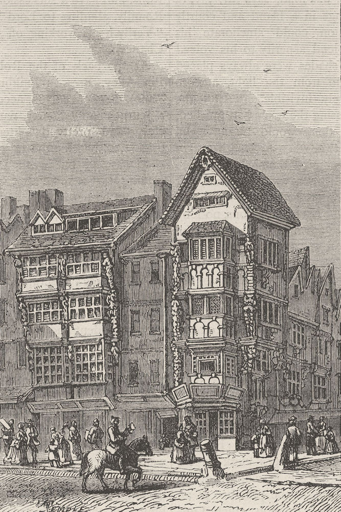 120 CHANCERY LANE. Izaak Walton's House. London c1880 old antique print